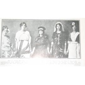Queen of Leeston entrants in the Leeston Bowling and Belgian Carnival, 1915