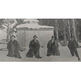 Mr Fernandez and Party in Front of Hut, 1918