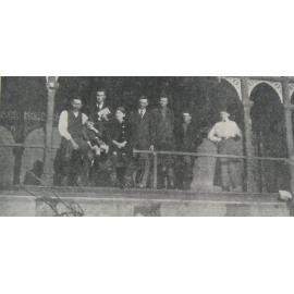 Snow bound travellers on Gilmour's verandah in Coalgate