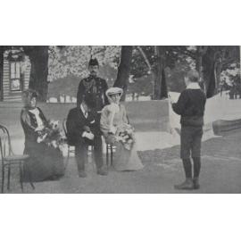 R. J. Collins reads address to visitors at Burnham Industrial School
