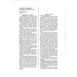Newsletter / Lincoln & Districts Historic Society, No.14 (April 2001)