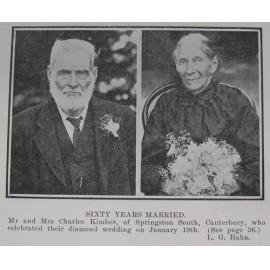 Diamond wedding of Mr. and Mrs. Kimber of Springston, 1925