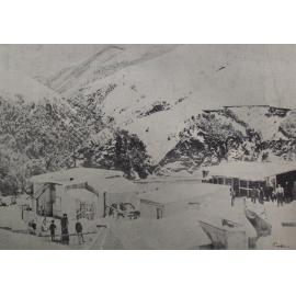Midland Railway Line, Labourer's Huts Under Snow