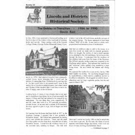 Newsletter / Lincoln & Districts Historical Society, No.25 (September 2006)