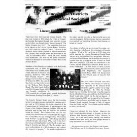 Newsletter / Lincoln & Districts Historical Society, No.27 (November 2007)
