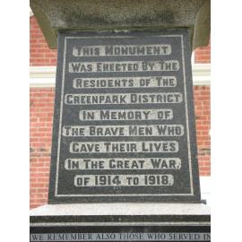Greenpark War Memorial