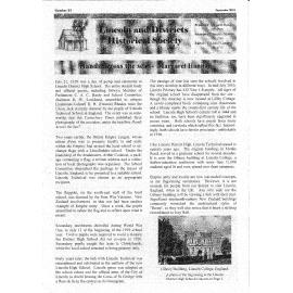 Newsletter / Lincoln & Districts Historical Society, No.33 (September 2010)