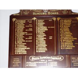 Lakeside Hall honours board