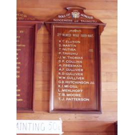 Sedgemere Hall WW2 Memorial Board