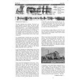 Newsletter / Lincoln & Districts Historical Society, No.35 (October 2011)