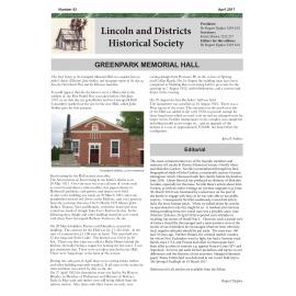 Newsletter / Lincoln & Districts Historical Society, No. 43 (April 2017)