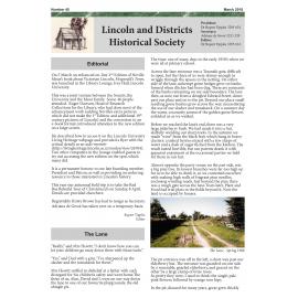 Newsletter / Lincoln & Districts Historical Society, No. 45 (March 2018)
