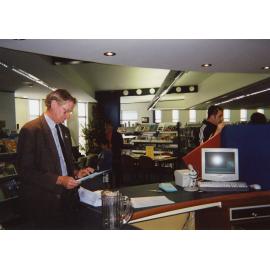 Kelvin Coe at Rolleston Library opening 2000