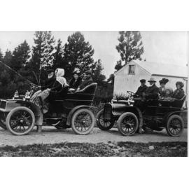 G W Holland and Leslie Adams and cars