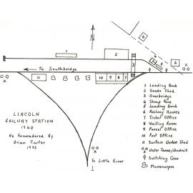 Sketch plan drawing of Lincoln Railway Station