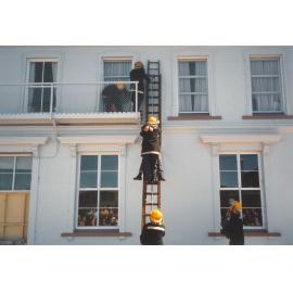 Lincoln Volunteer Fire Brigade rescue demonstration, Lincoln, 1990s