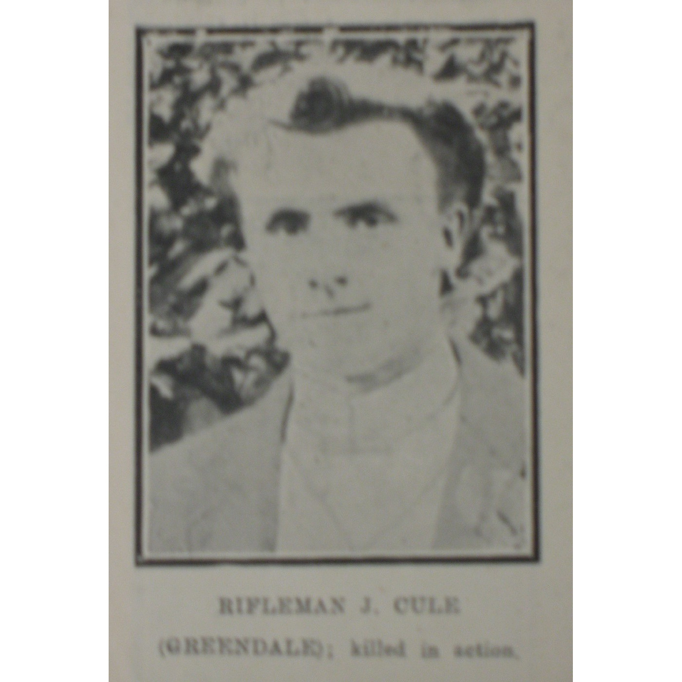 Rifleman James Johnston Cule