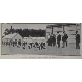 The boys at a physical drill before the Viceregal party 