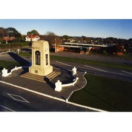 Aerial view of Leeston war memorial
