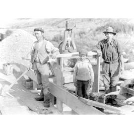 Two workers with a young boy on the Midland Line