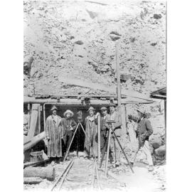 Early surveying work on the Otira tunnel, c1908