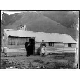 George Hayes outside shed
