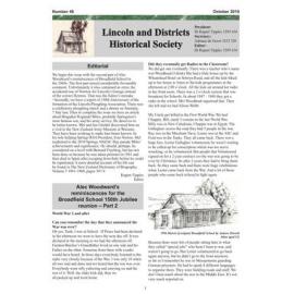 Newsletter / Lincoln & Districts Historical Society, No. 48 (October 2019)