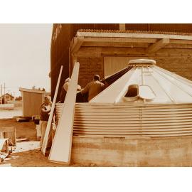 A nearly finished silo