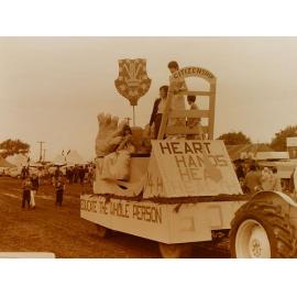 Float at vintage machinery show
