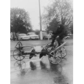 Ploughing cart in Leeston procession