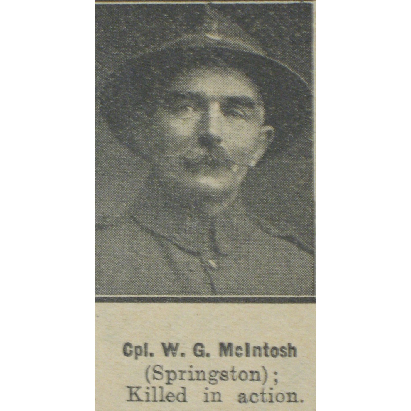 Corporal William Garrow McIntosh