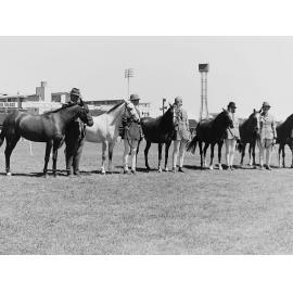 Horses lined up at Horse Show