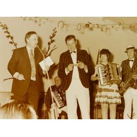 Musicians and Speaker at Dance, c1970s