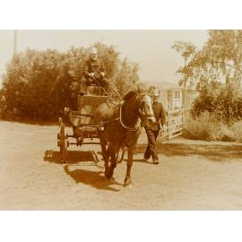 Horse-drawn fire wagon