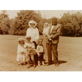 Family in old-fashioned costumes