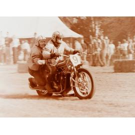 Motorbike at dirt bike racing competition 