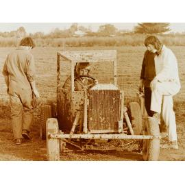 Muddy cart at dirt biking competition 
