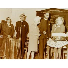 Cake cutting at Southbridge Methodist Church centennial 