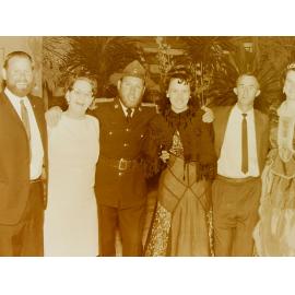 Group at period dress-up party 