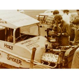 Car being fixed in between races