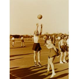 Girls playing netball