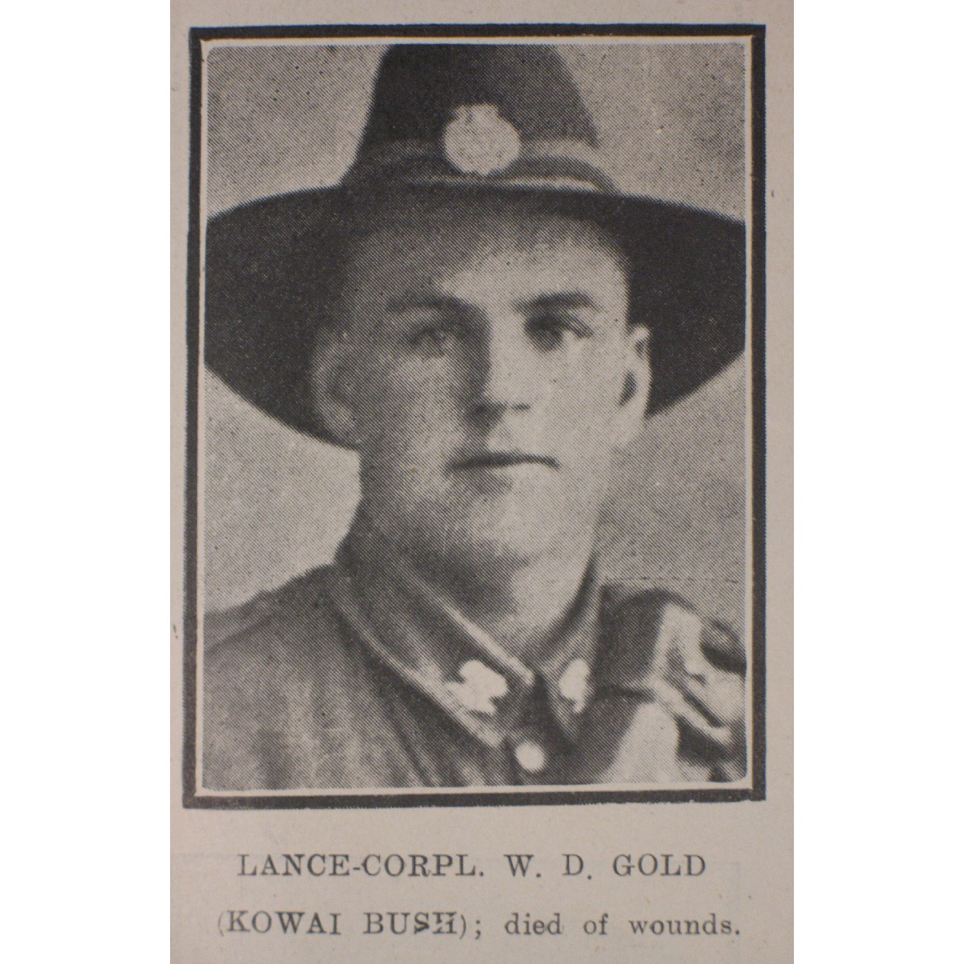 Lance Corporal William David Gold