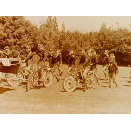 Boy Scouts on bicycles