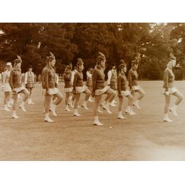 Marching girls during a routine