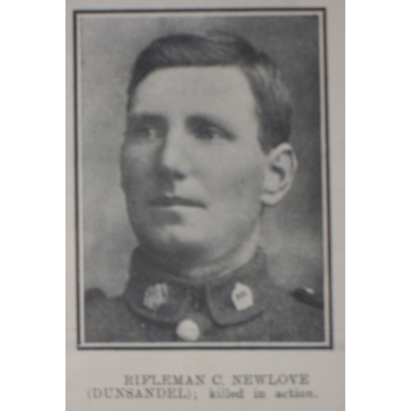 Rifleman Cordiner Newlove