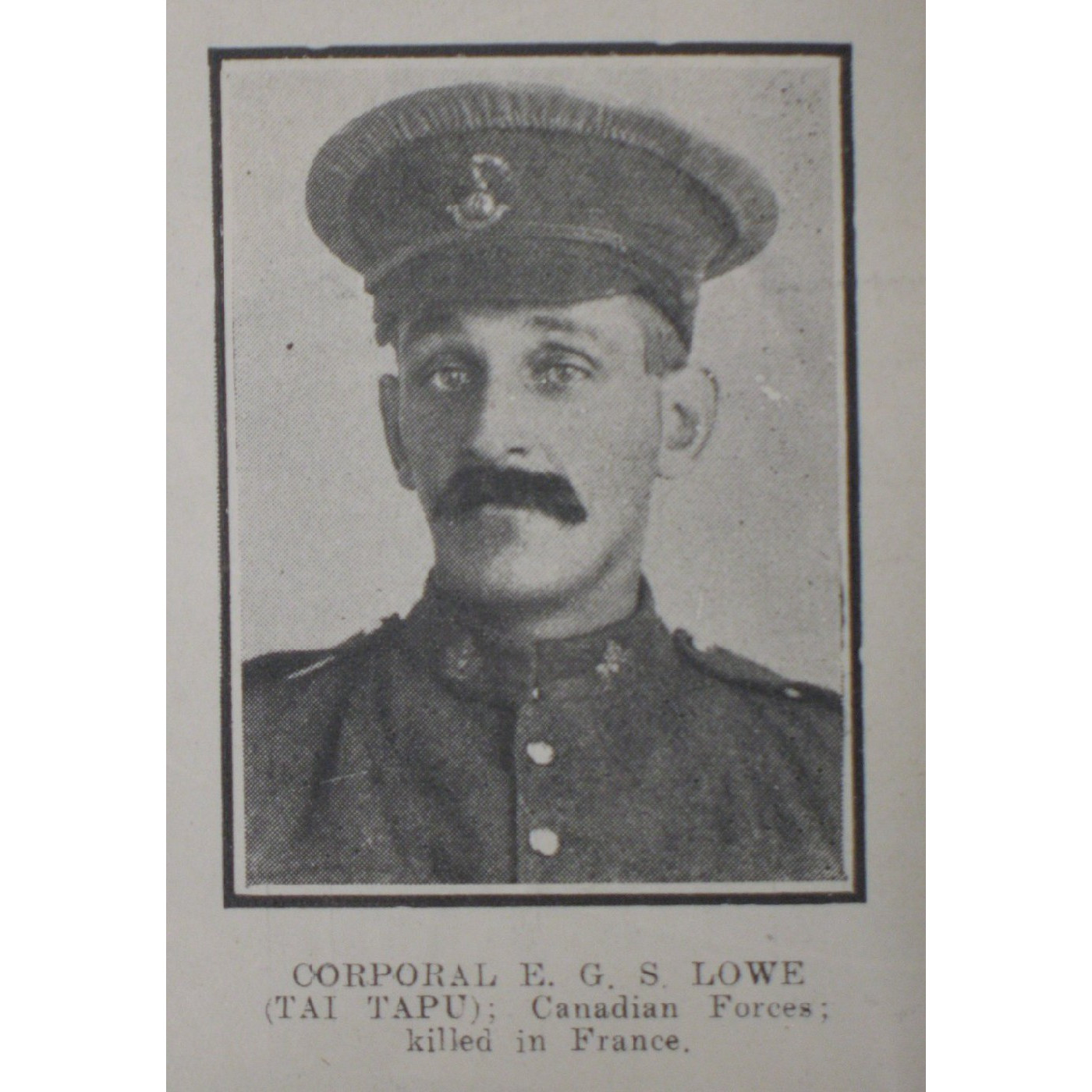 Corporal Ernest George Strong Lowe