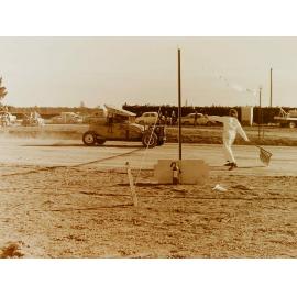 Sprint car at finish line
