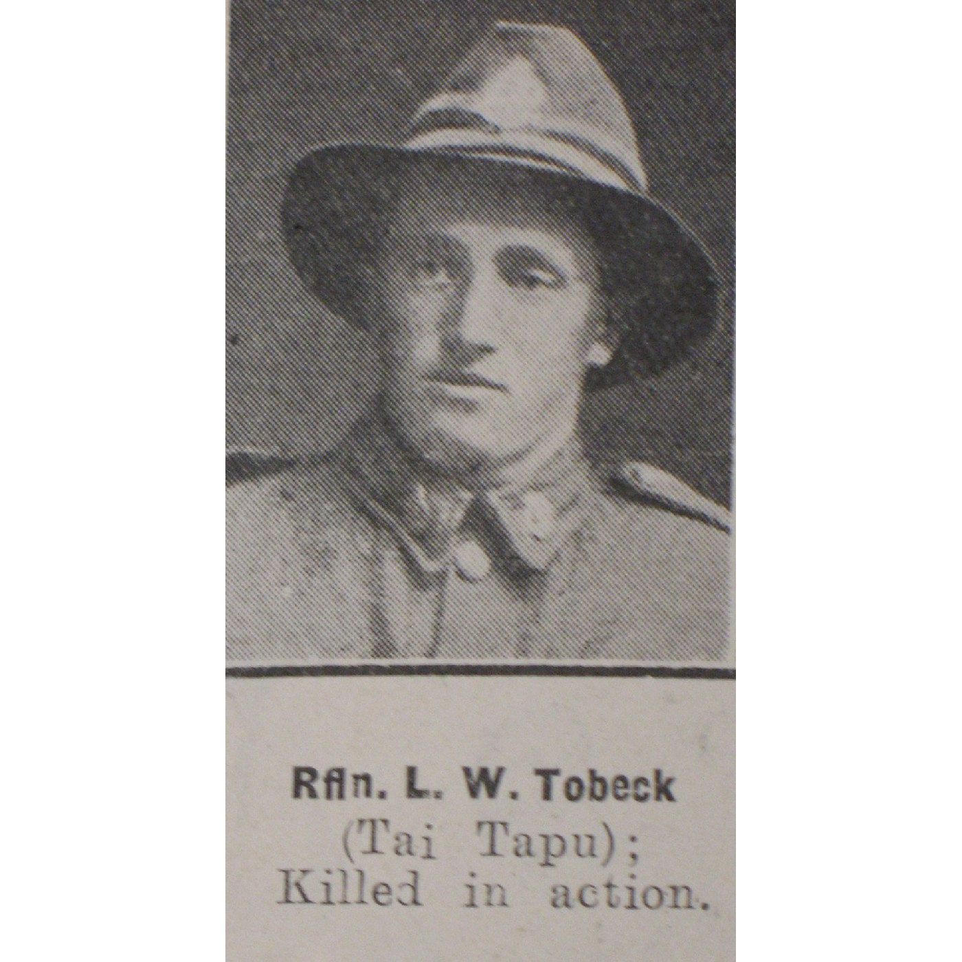 Rifleman Leonard William Tobeck