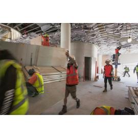 Working on the interior of Te Ara Ātea 