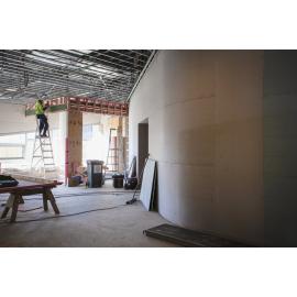 Building the projection wall in Te Ara Ātea